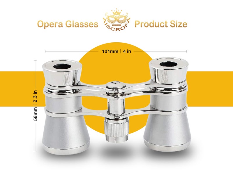 AiScrofa Opera Glasses,3X25 Theater Binoculars with Foldable and Extendable Handle,Mini Binocular Compact Lightweight,Portable Theater Glasses for Adults Kids Women in Musical Concert - Image 3